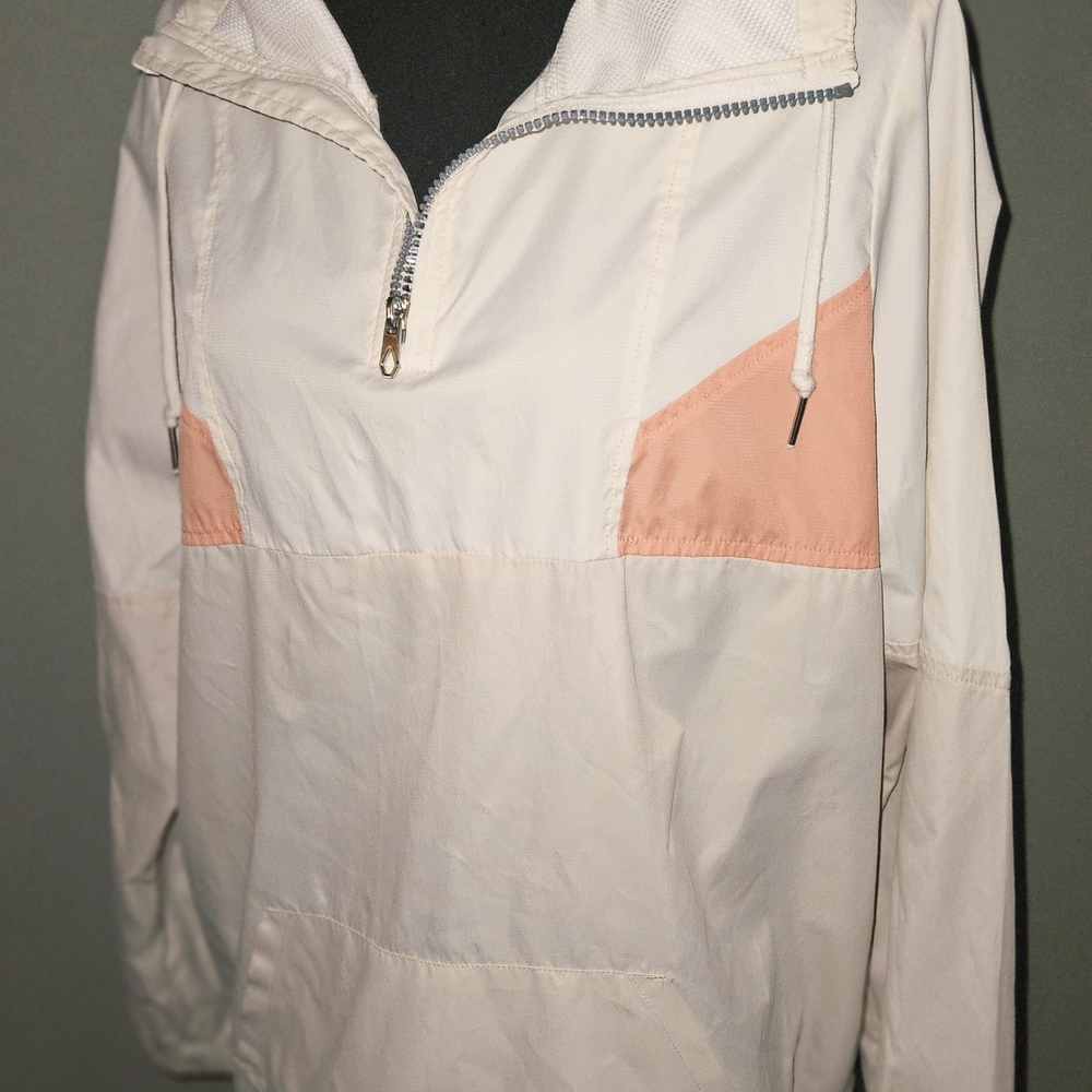 Volcom White and Peach Windbreaker Jacket